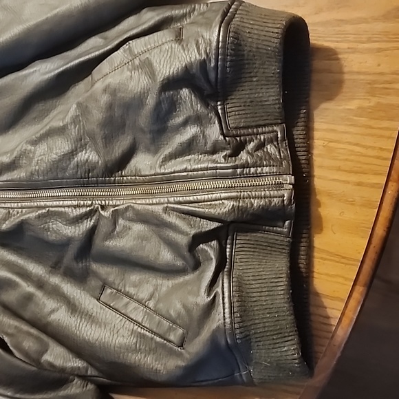 First Wave faux leather bomber jacket coat Size 6/7 - Picture 2 of 13